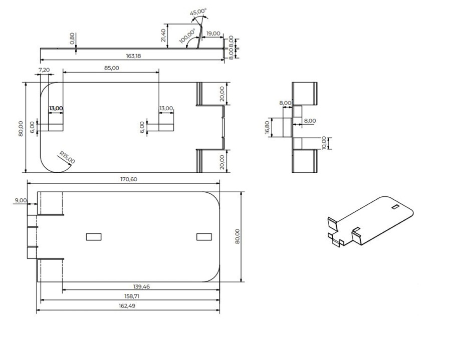 Dakota Držáky pro boční ukončení terasy Bismarck UNI