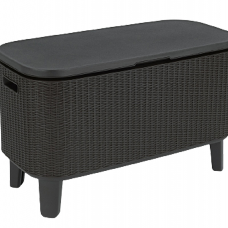 Keter BEVY BAR Multifunkční stolek ratan, 83,5 x 40 x 50-74 cm, grafit