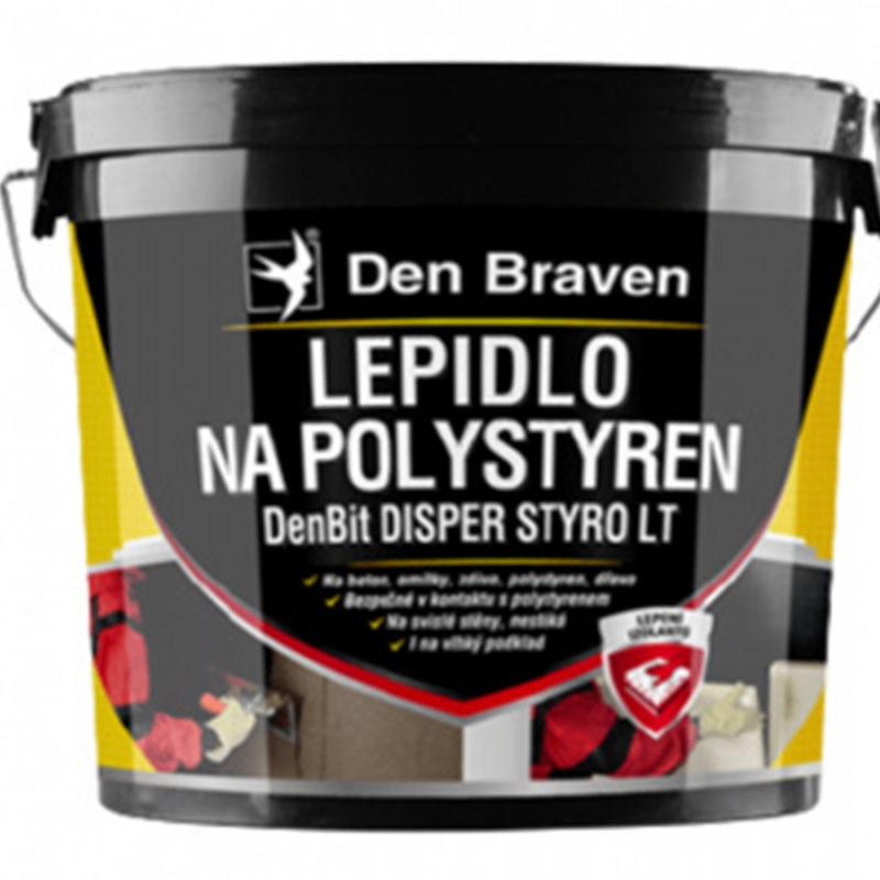 Den Braven Lepidlo na polystyren DenBit DISPER STYRO LT, kbelík 10 kg, černé