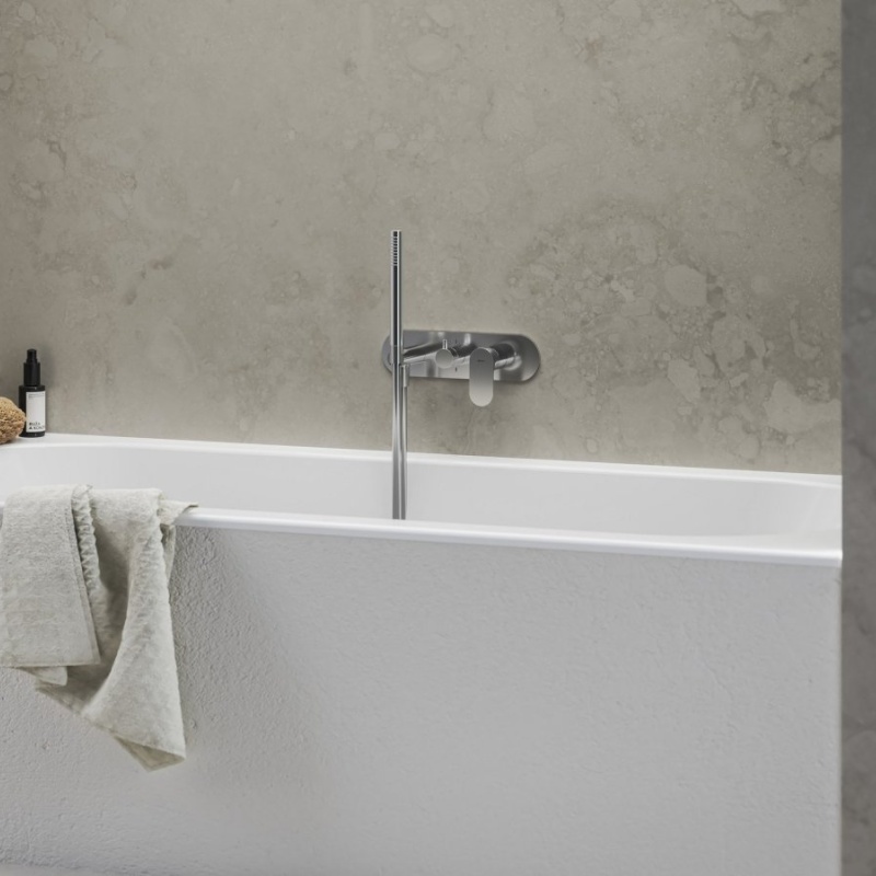 Ravak EL 068.60RGB.O3.RB07D.+S Podomítková baterie 3-cestná bez tělesa, se sprchovým setem, Rose Gold Brushed růžovozlatá