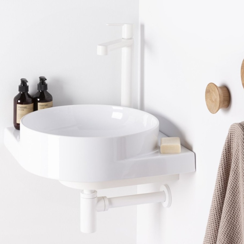 Ravak Umyvadlo Yard 45 C, s otvorem pro baterii, bez přepadu, Smoke Grey tmavě šedá