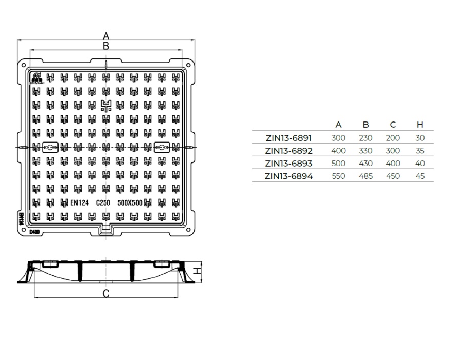 Poklop Gutta s rámem