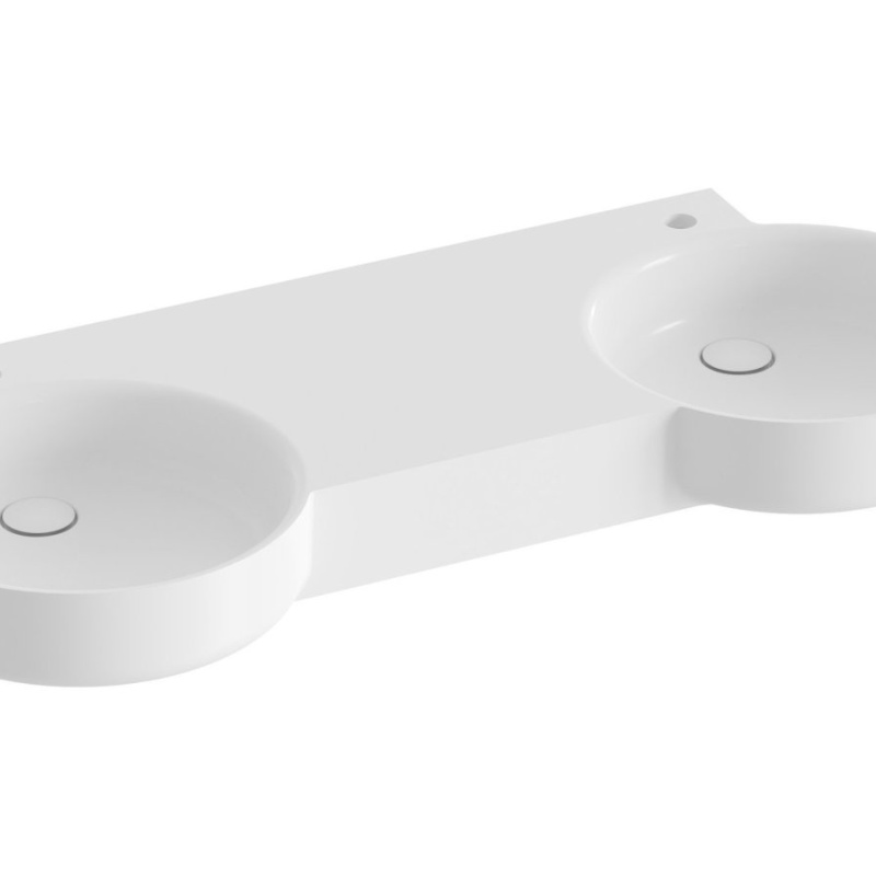 Ravak Dvojumyvadlo ARC 120, s otvory pro baterie, bez přepadu bílá