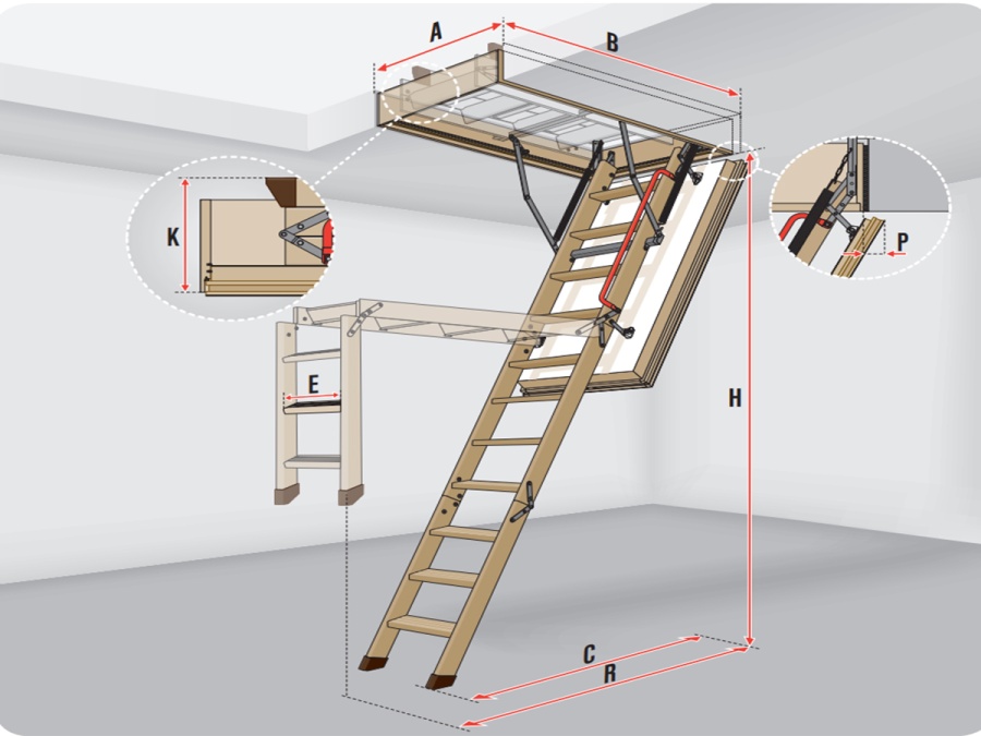 Skládací půdní schody Fakro LWT PH