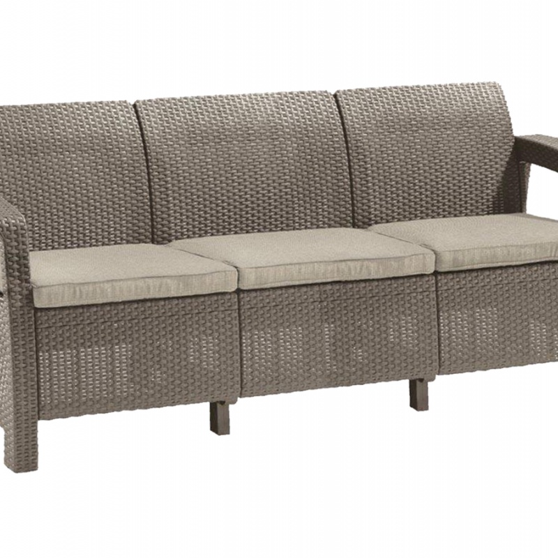 Keter Corfu love seat max třísedačková pohovka hnědá grafitová