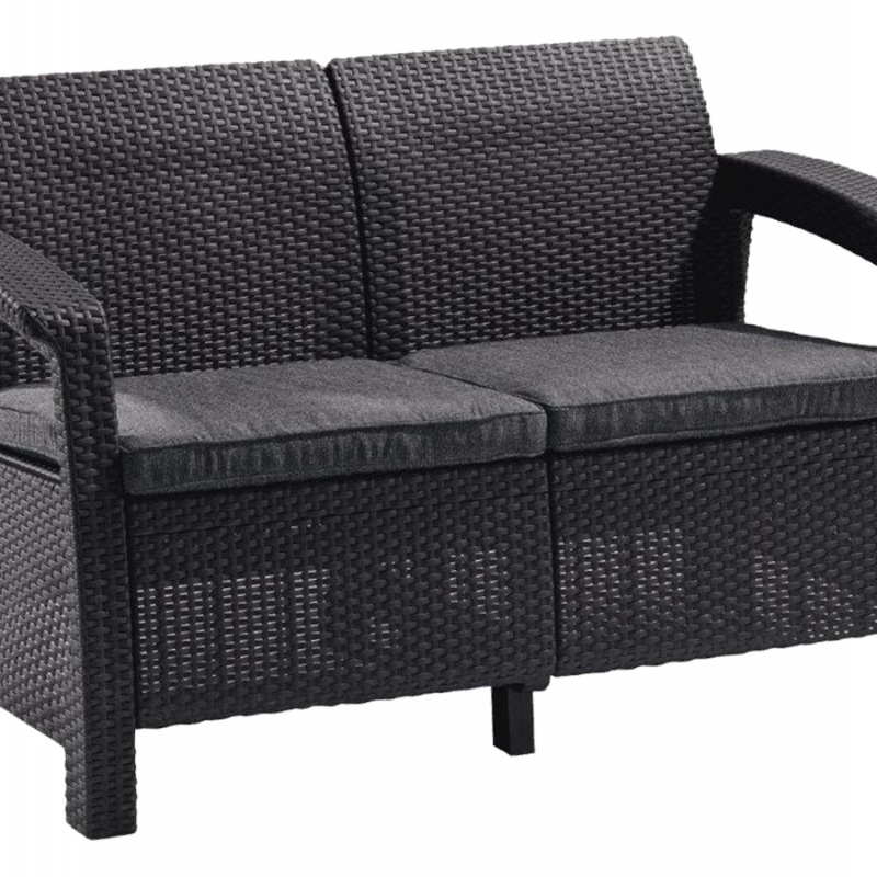 Keter Corfu love seat dvousedačka cappucccino antracit