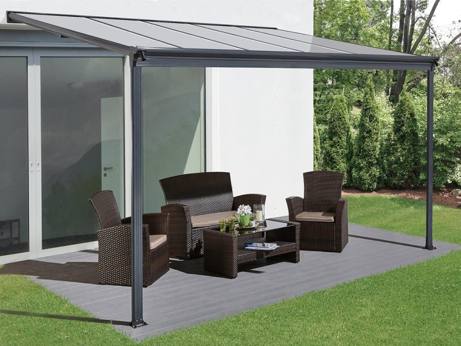 Hliníková pergola + číry PC Lanit Plast Wall