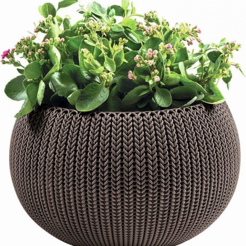 Keter Květináč  COZY M závěsný Harvest Brown