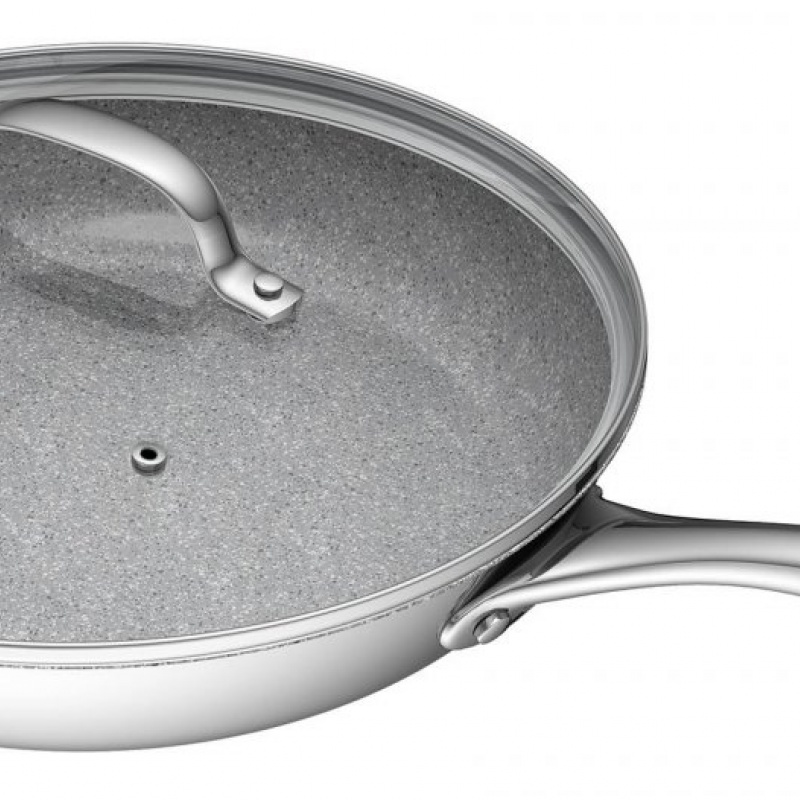 G21 Pánev  Gourmet Miracle 28 cm s poklicí, nerez/greblon
