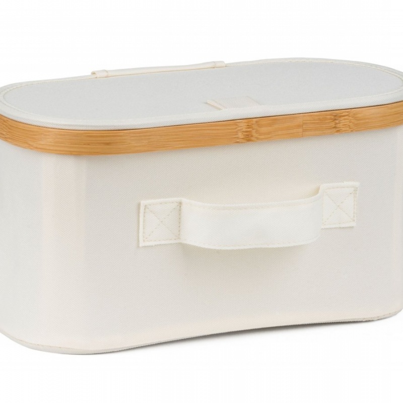 G21 Úložný box  30 x 15 x 15 cm, bambusový s víkem, béžový