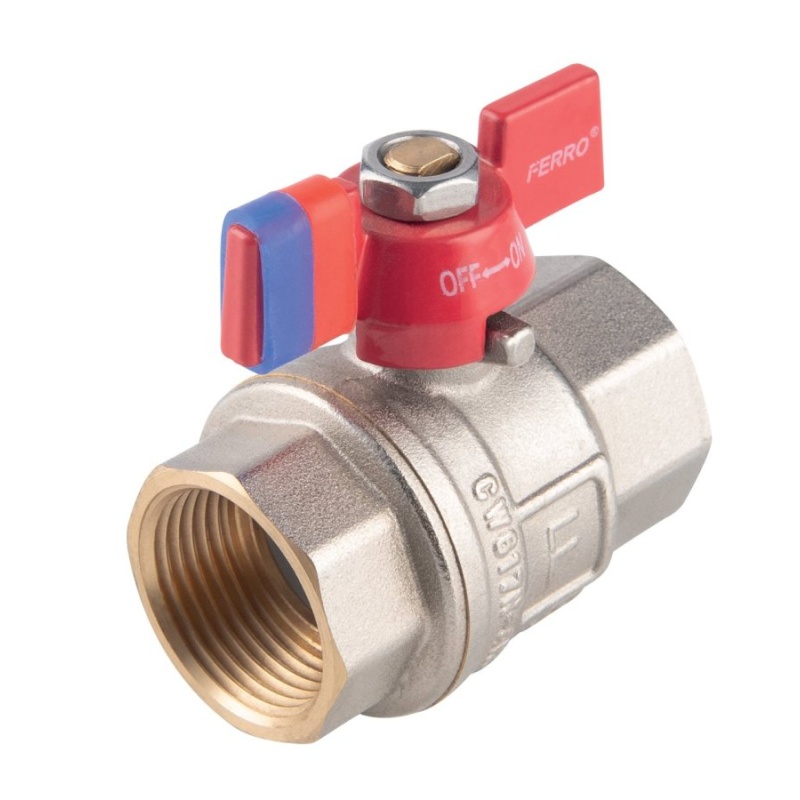 Novaservis Kulový kohout FF 3/4", přímý, motýl, voda, KFPM2