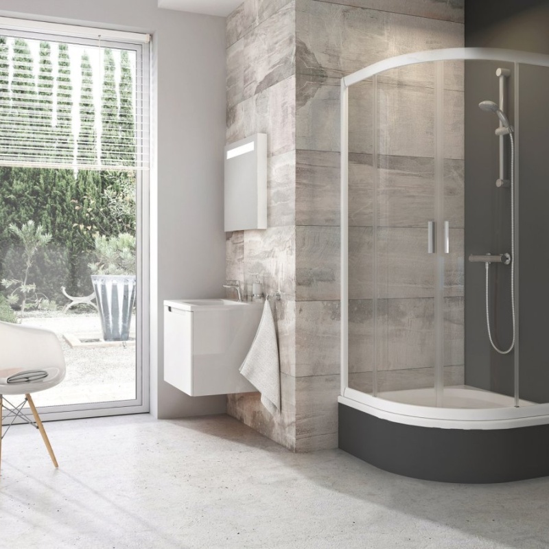 Ravak BLCP4 Sabina 90x90, satin+grape světle šedá