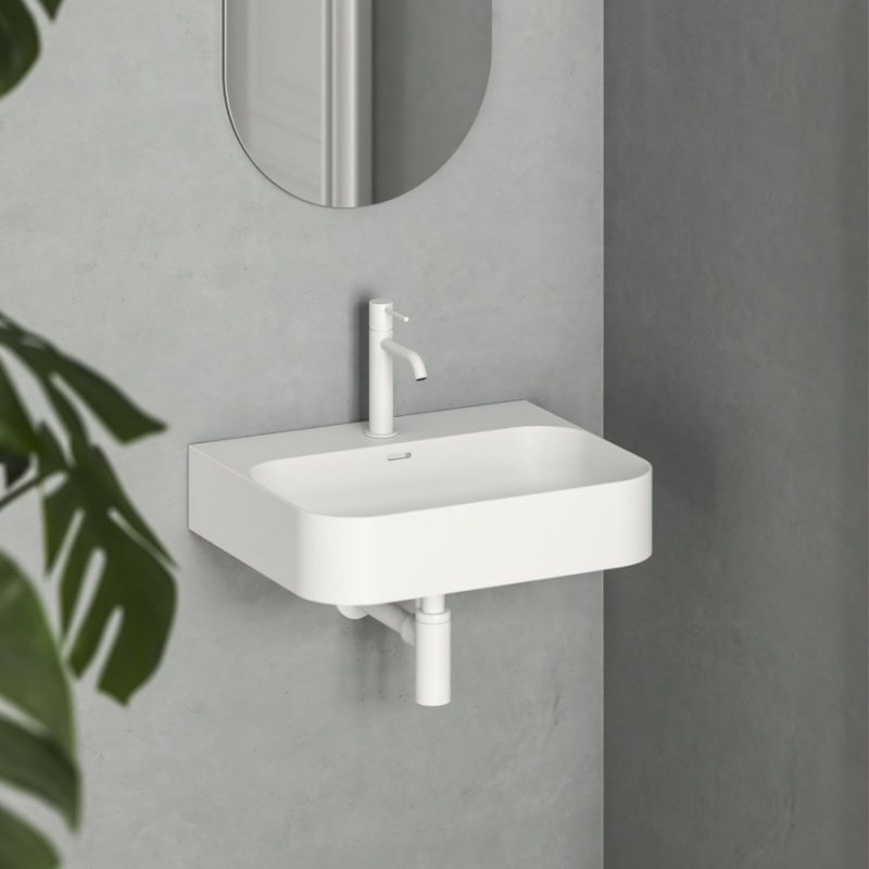 Ravak Umyvadlo Ceramic Slim Wall R 55 N, s otvorem pro baterii, s přepadem, bílá matná Bílá matná